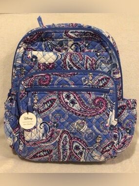 Vera Bradley Disney Cinderella Paisley XL Quilted Campus Backpack NWT